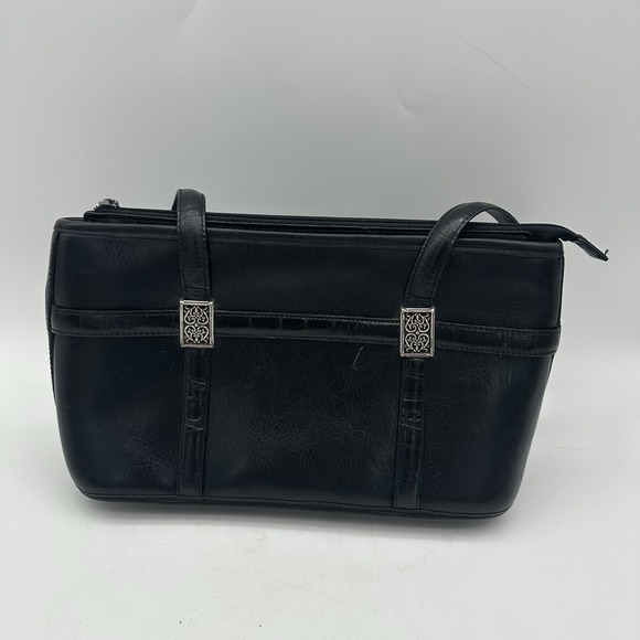 Vintage Brighton Ashbury Small Shopper Handbag Black Leather #A445597Sz-12